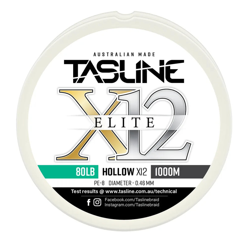 Tasline X12 Hollow Elite Braid 80lb 1000m