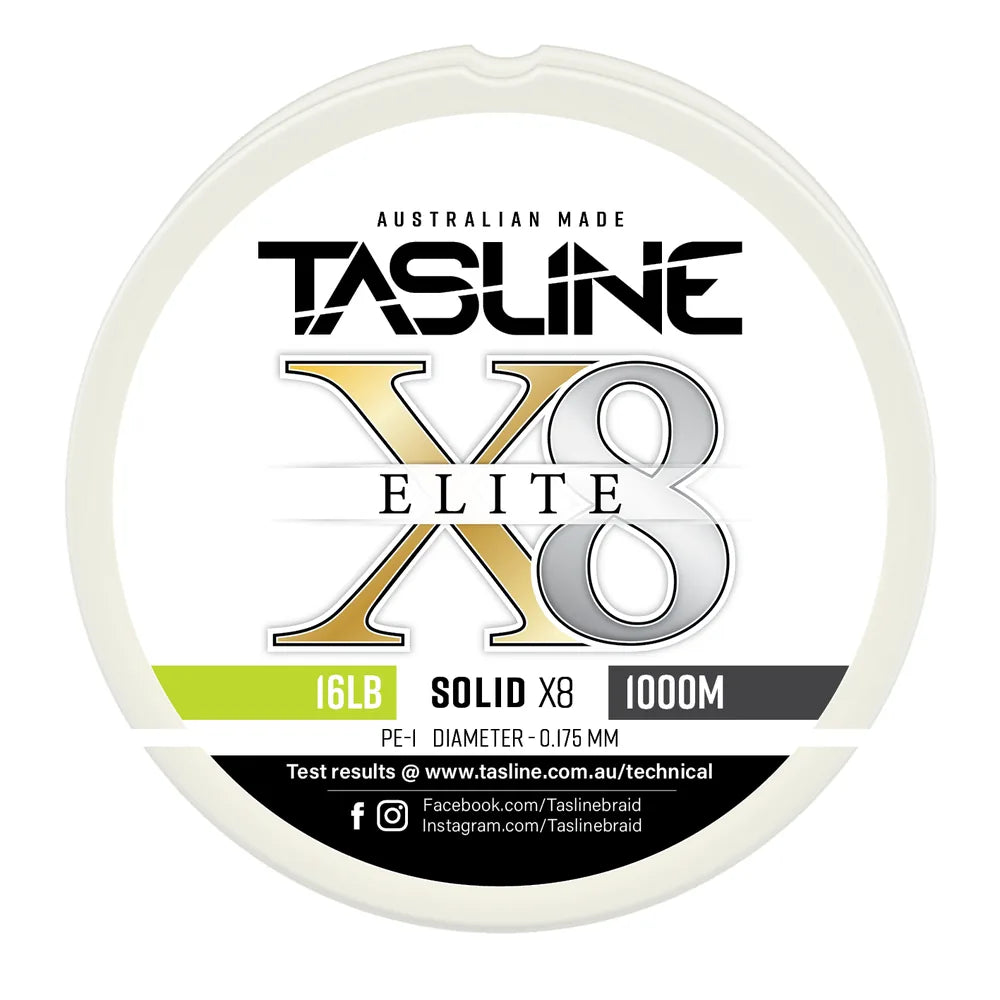 Tasline X8 Solid Elite Braid 16lb 1000m