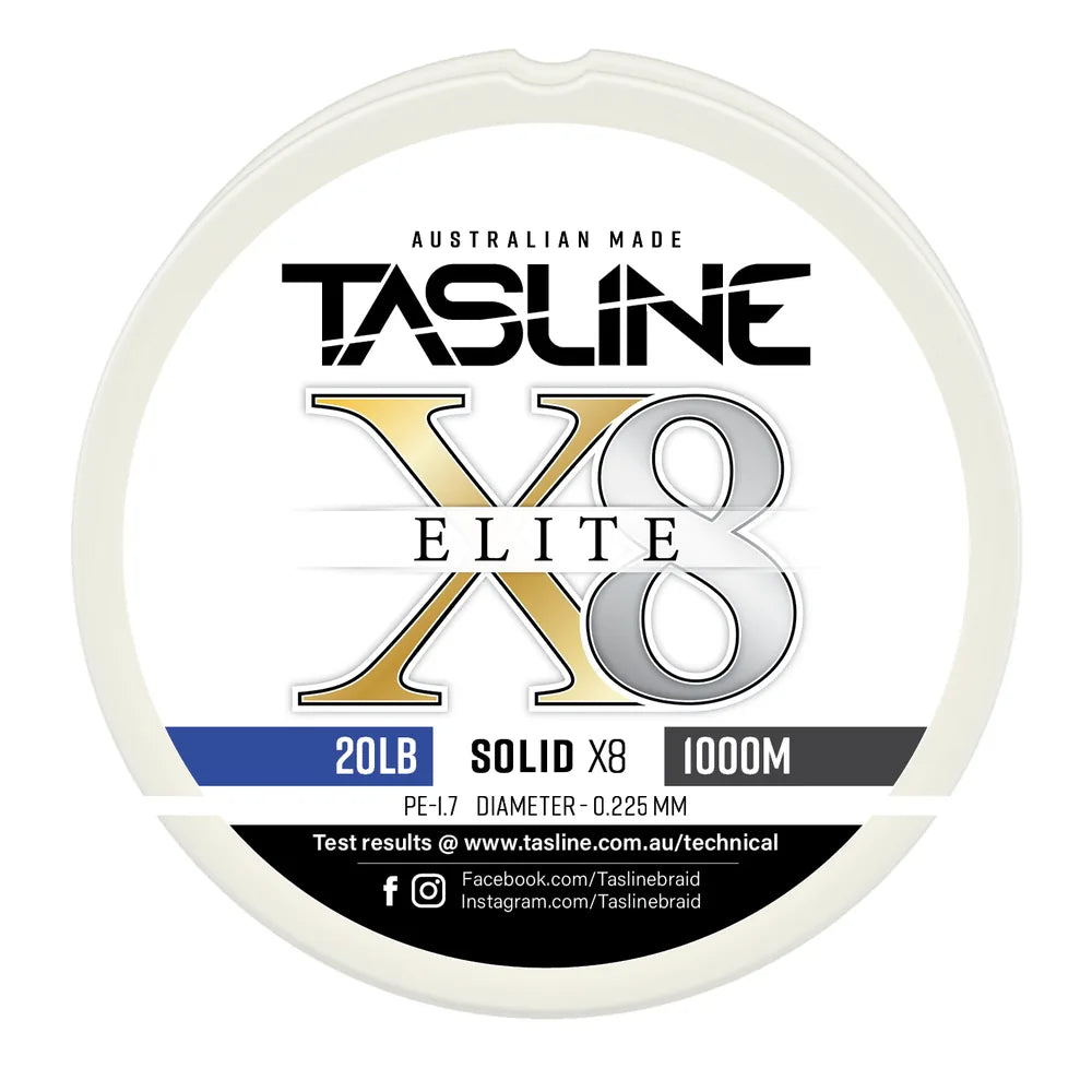Tasline X8 Solid Elite Braid 20lb 1000m