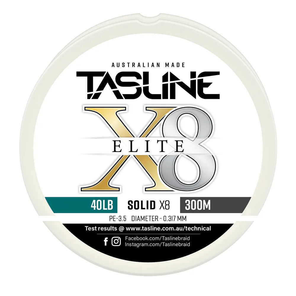 Tasline X8 Solid Elite Braid 40lb 300m