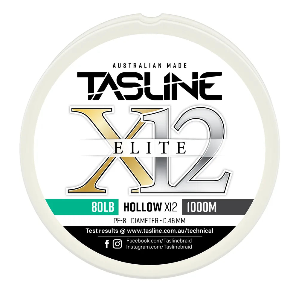 Tasline X12 Hollow Elite Braid 80lb 1000m